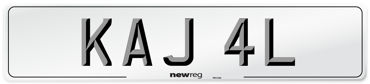 KAJ 4L Number Plate from New Reg